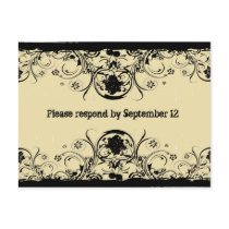 Shabby Old West rsvp postcard, gold tint
