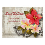 ShabbyChic Hawaii Floral Beach Wedding Favour Postcard
