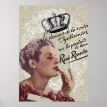 shabbychic Posh Vintage Paris Lady Fashion Poster