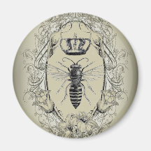 shabbychic Victorian Bee Queen crown Fashion Magnet