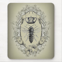 shabbychic Victorian Bee Queen crown Fashion Mousepads