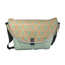 Shade of Green Damask Courier Bags