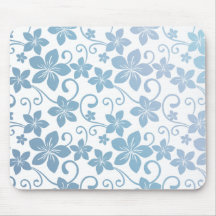 Shades of Blue Plumeria Blooms Mousepads