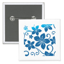 Shades of Blue Plumeria Blooms Pin