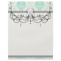 shades of green and ivory damask design flyer