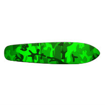 Shades of Green Camouflage Skateboard Deck