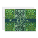 Shades of Green Damask Wedding Invitation