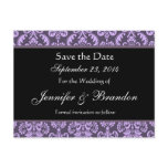Shades of Lavender Damask Save The Date Postcard