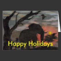 Shadow Elephant Christmas Card cards