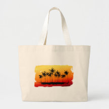 Shadows of Palms at Sunset Canvas Bags