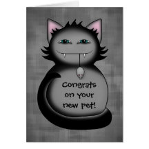 Shady kitty cat congrats new pet greeting cards