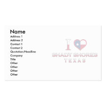 Shady Shores, Texas Business Card Template
