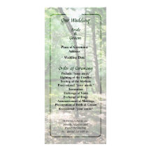 Shady Woods Wedding Program Customized Rack Card