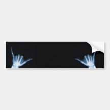 Shaka Sign X-Ray (Hang Loose) Bumper Sticker
