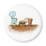Shake, Burger and Fries! Round Magnet