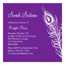 Shake Your Tail Feathers Birthday Invite (purple)