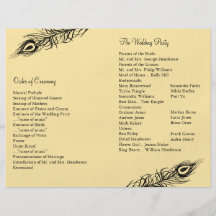 Shake your Tail Feathers Wedding Program (yellow) Flyer