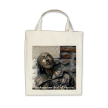 Shakespeare Bust of Verona Tote Bags