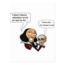 Shakespeare Hamlet, To Be or Not To Be Postcard