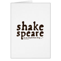 Shakespeare - it's an Elizabethan thing Cards