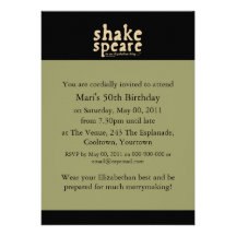 Shakespeare - it's an Elizabethan thing Custom Invites