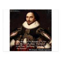 Shakespeare "Love Infinite" Love Quote Gifts & Tee postcards