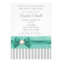 Shalizar Dreaming Baby Shower Invitation with Bow