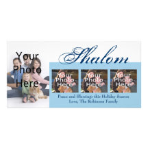 Shalom Custom Hanukkah Photo Cards