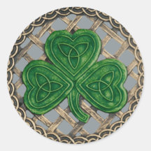 Shamrock And Celtic Knots Stickers Grey