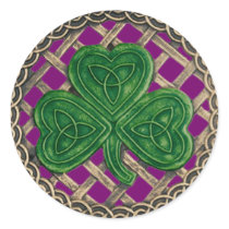 Shamrock And Celtic Knots Stickers Purple