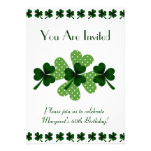 Shamrock and Four Leaf Clover Custom Announcement