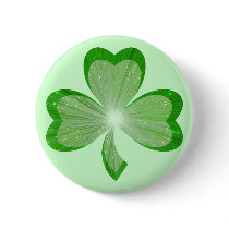 Shamrock button badge green