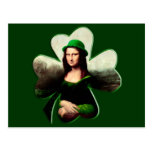 Shamrock chanceux de Mona Lisa Cartes Postales
