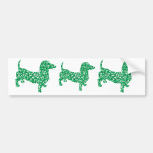 Shamrock Dachshund Bumper Sticker