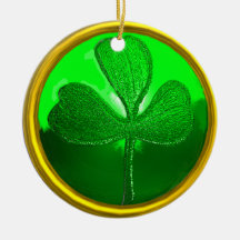 Shamrock detail from SAINT PATRICK'S CELTIC HEART Christmas Tree Ornaments