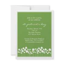 Shamrock Garden St Patricks Party  Invitation
