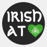 Shamrock Heart 'Irish at Heart' sticker black