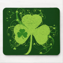 Shamrock irlandais vert tapis de souris