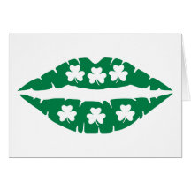 Shamrock kiss greeting cards