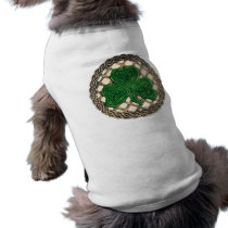 Shamrock, Lattice And Celtic Knots On Beige Pet Tshirt