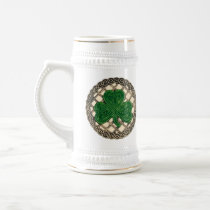 Shamrock, Lattice And Celtic Knots On Beige Mug