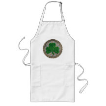Shamrock, Lattice And Celtic Knots On Grey Apron