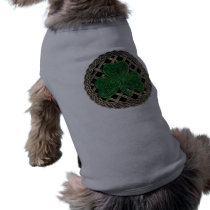 Shamrock, Lattice And Celtic Knots On Grey Pet T Shirt