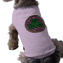 Shamrock, Lattice And Celtic Knots On Purple Pet Tee