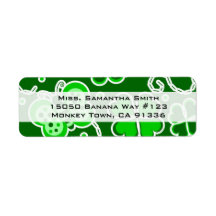 Shamrock Lucky Four Leaf Clover & Butterflies Labels