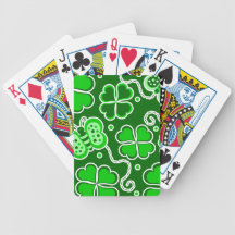 Shamrock Lucky Four Leaf Clover & Butterflies Deck Of Cards