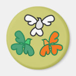 Shamrock-oiseaux irlandais aimant pour réfrigérateur