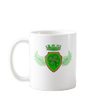 Shamrock on Shield with Wings and Crown mugs