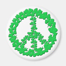 Shamrock Peace Sign Products Fridge Magnet