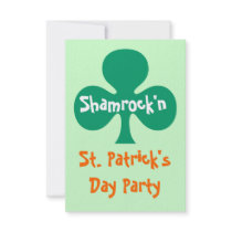 Shamrock shamrock'n party Invitation kelly green